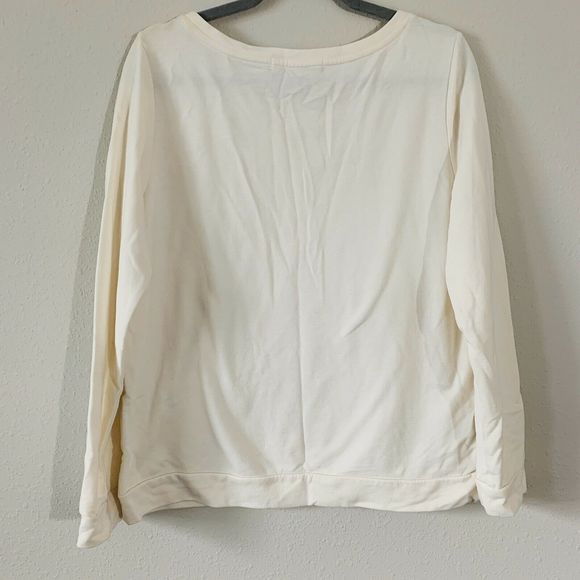 Loft Cream Beaded Collar Pullover Sweater Top - Picture 6 of 6